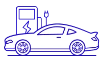 Electric vehicle icon representing electric vehicles